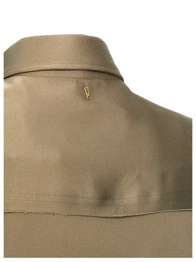 Ami Alexandre Mattiussi Ami Sleeveless Viscose Blend Shirt With Button Closure In Brown