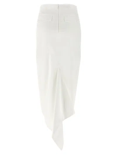 The Latest Fitted Longuette Skirt With Back Flounce In White