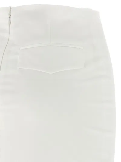 The Latest Fitted Longuette Skirt With Back Flounce In White