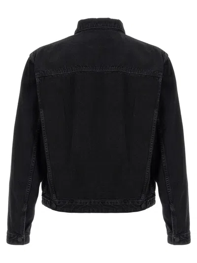 Dsquared2 Black Jacket With Classic Collar And Embossed Logo On The Front