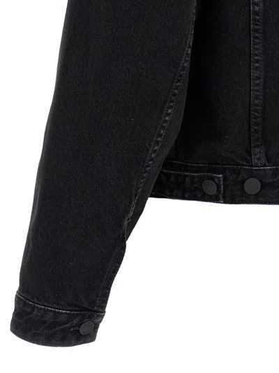 Dsquared2 Black Jacket With Classic Collar And Embossed Logo On The Front