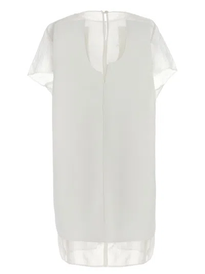 Khaite Winona Paneled Crepe Mini Dress In White