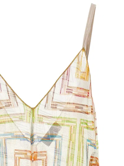 Missoni Tulle Dress With Asymmetrical Hem And Spaghetti Straps