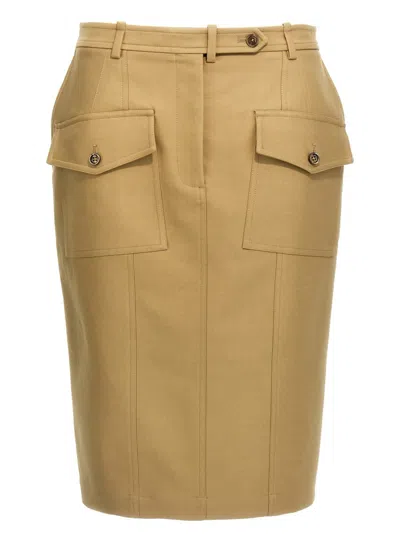 Tom Ford Fitted Skirt With Front And Back Pockets In Yellow