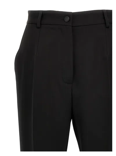 Dolce & Gabbana High-waisted Wool Gabardine Tuxedo Pants In Black