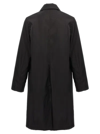 Ami Alexandre Mattiussi Ami Paris Black Coat With Classic Collar And Front Button Closure In Cotton Blend Man In Black