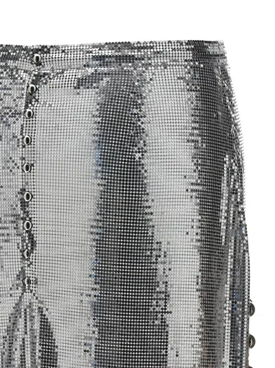 Rabanne Metallic Mesh Skirt In Silver