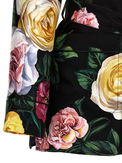 Dolce & Gabbana Floral Print Silk Twill Pajama Shirt In Multi