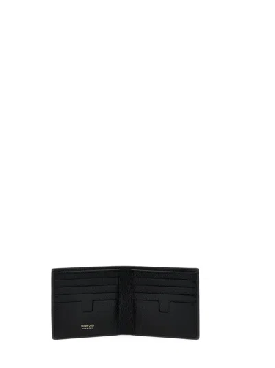 Tom Ford Logo Leather Wallet Wallets And Card Holders Black
