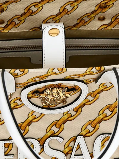 Versace Small 'chain Stripes La Medusa' Shopping Bag
