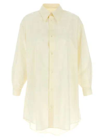 Mm6 Maison Margiela Mm6 By Maison Margiela Logo Print Chemisier Dress In Neutral
