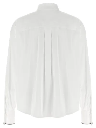 Brunello Cucinelli White Shirt With Classic Collar And Front Pockets In White