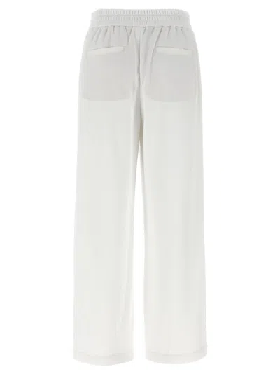 Brunello Cucinelli Cotton Joggers With Drawstring And Pockets In White