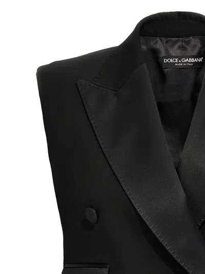 Dolce & Gabbana Tuxedo Gilet With Satin Peak Lapels In Black