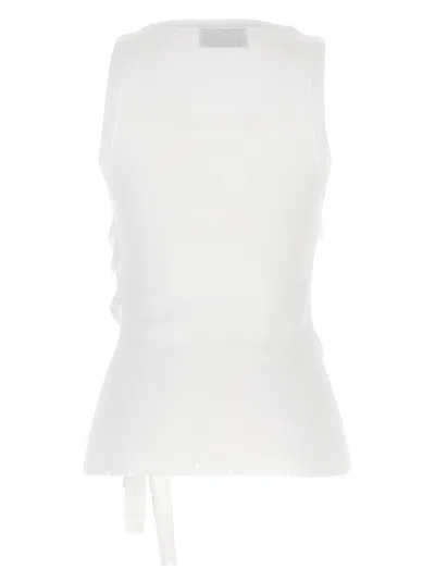 Coperni Tank Top With Distressed Rose Rib In White