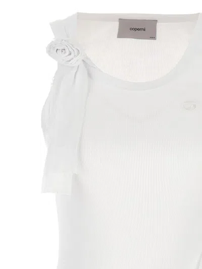 Coperni Tank Top With Distressed Rose Rib In White