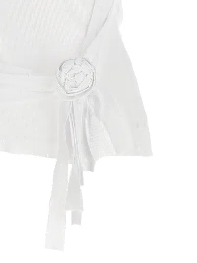 Coperni Tank Top With Distressed Rose Rib In White