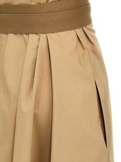 Brunello Cucinelli Cotton Poplin Chemiser Dress With Adjustable Belt In Neutral