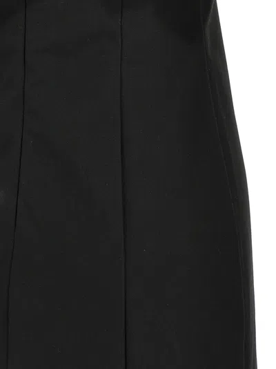 Rotate Birger Christensen Black Dress With Ruffle Decorations And Ruffle Details In Tech Fabric Woman In Black