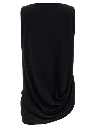 Jacquemus Le Haut Peplo Black Top With Square Neck And Cut-out On The Side In Viscose Blend Woman In Black