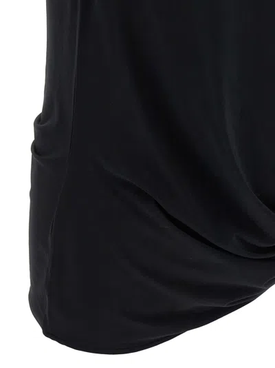 Jacquemus Le Haut Peplo Black Top With Square Neck And Cut-out On The Side In Viscose Blend Woman In Black