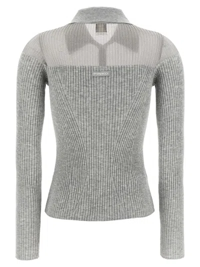 Pinko Ribbed Spread Collar Polo Top