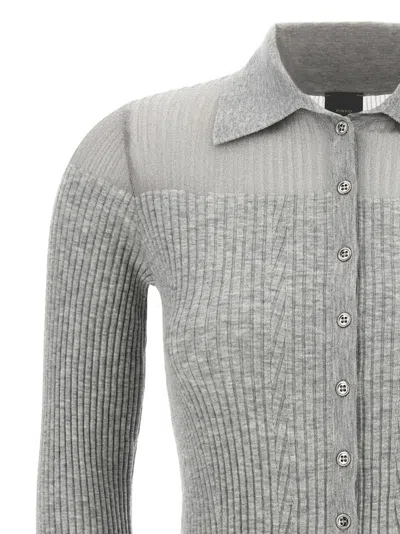 Pinko Ribbed Spread Collar Polo Top