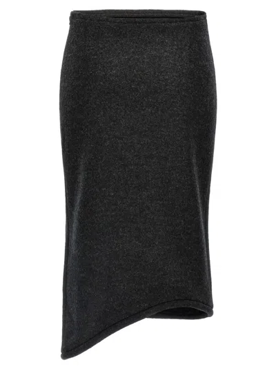 Victoria Beckham Padded Tube Detail Skirt In Gray