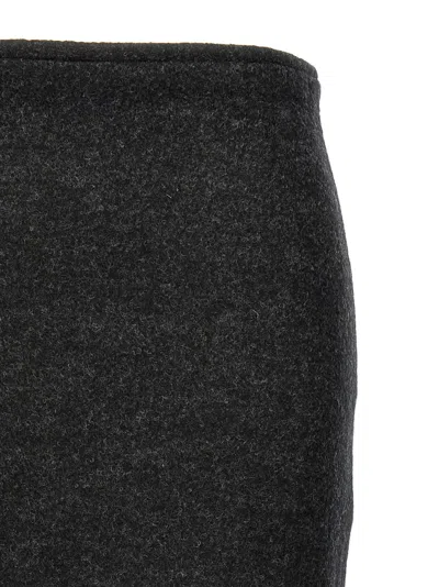 Victoria Beckham Padded Tube Detail Skirt In Gray