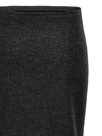 Victoria Beckham Padded Tube Detail Skirt In Gray