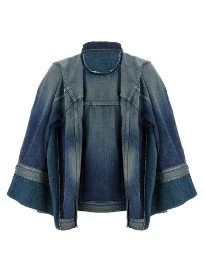 Junya Watanabe Double-layer Faded Denim Jacket With Chest Pockets