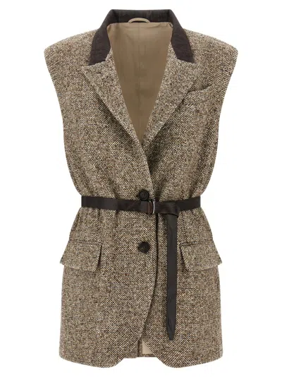 Brunello Cucinelli Buttoned Chevron Vest