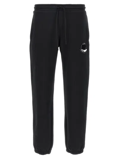 Moncler Cotton Joggers With Elasticated Cuffs And Drawstring Waistband In Black