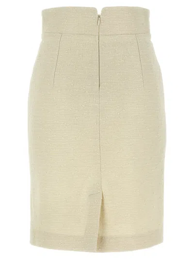 Tagliatore High-waisted Knee-length Skirt In Textured Fabric