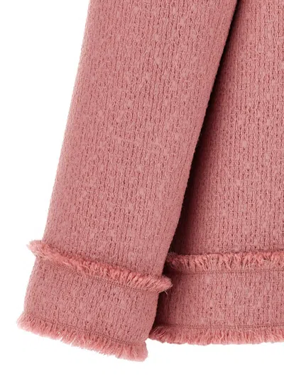 Dolce & Gabbana Pink Wool Blazer With Front Pockets In Pink
