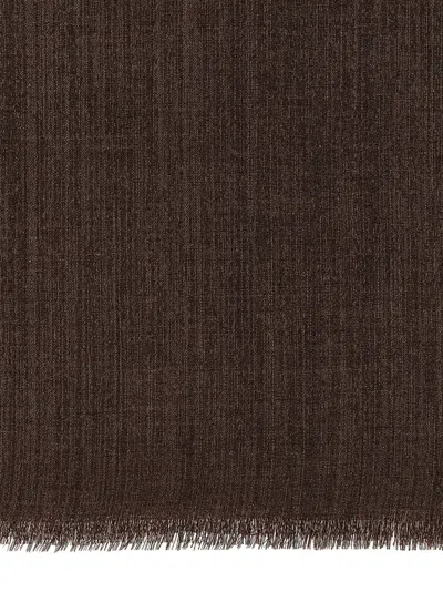 Brunello Cucinelli Fringed Lurex Cashmere Blend Scarf