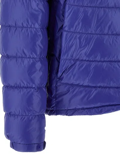 Moncler Padded Jacket With Elastic Cuffs And High Collar In Blue