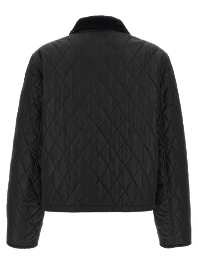 Burberry Check Lining Quilted Nylon Dorset Jacket Clothing In Black