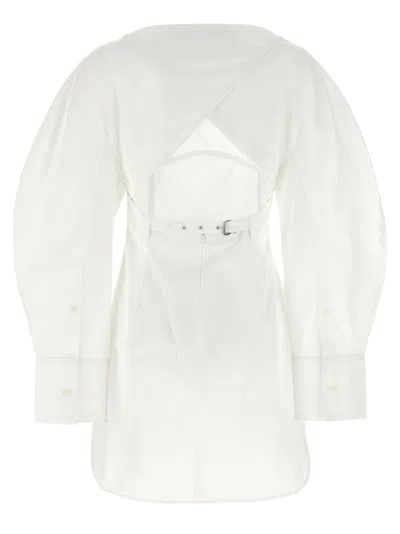 Jacquemus La Casaco Long Sleeve Cotton Shirtdress In White