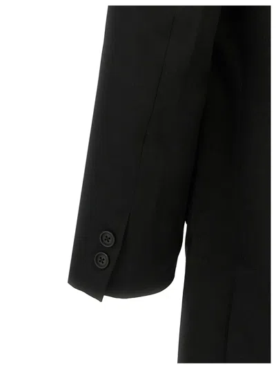 Yohji Yamamoto Single-breasted Blazer With Strap Detail In Black