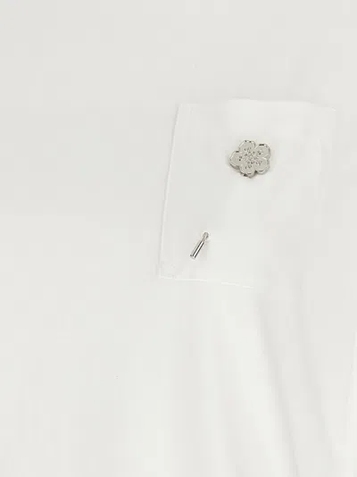 Kenzo 'boke Flower 2,0' White Crewneck T-shirt With Logo Patch On The Front And Logo Lettering On The Rear In White