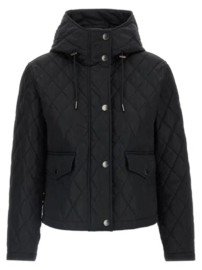 Burberry Quilted Nylon Cropped Jacket In Black
