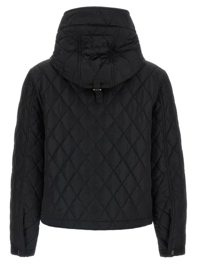 Burberry Quilted Nylon Cropped Jacket In Black