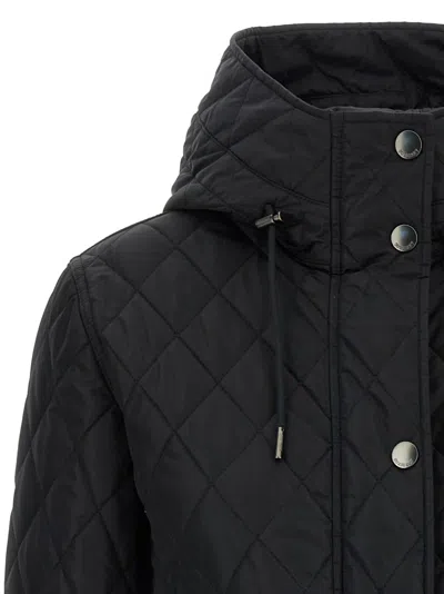 Burberry Quilted Nylon Cropped Jacket In Black