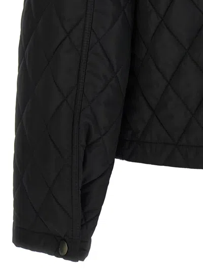 Burberry Quilted Nylon Cropped Jacket In Black