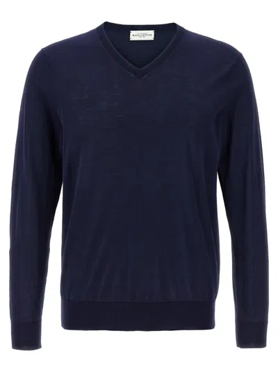 Ballantyne 'v Neck' Sweater In Blue