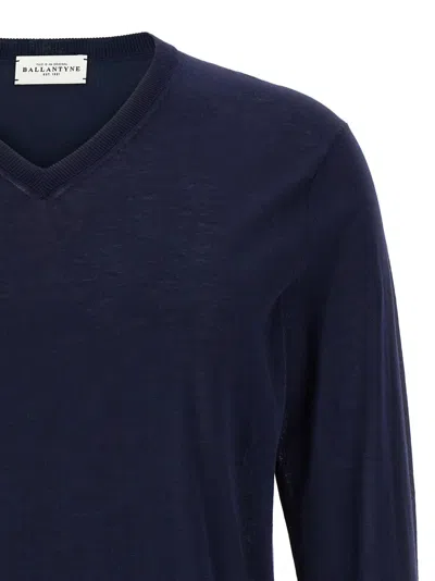 Ballantyne 'v Neck' Sweater In Blue