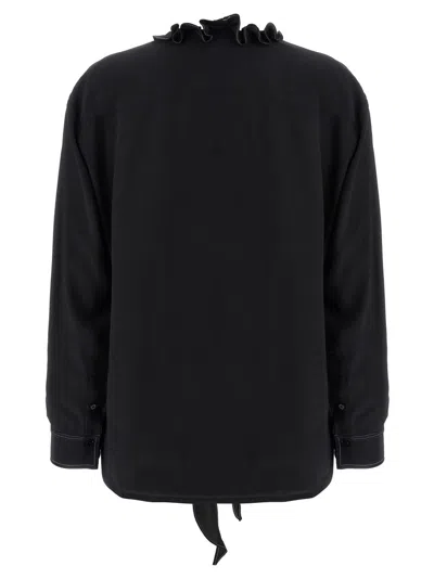 Victoria Beckham Shirt With Ruffles In Black