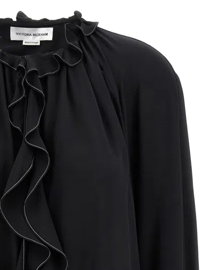 Victoria Beckham Shirt With Ruffles In Black