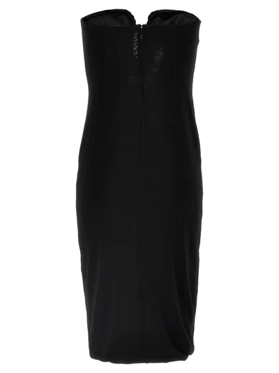 Pinko Fitted Black Stretch Viscose Midi Dress